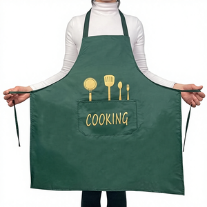 ผ้ากันเปื้อนผ้าแคนวาสแบบยาว สกรีนโลโก้ได้ กันน้ำ สำหรับเชฟและพนักงานเสิร์ฟในครัว ผ้ากันเปื้อนส่วนตัวสำหรับร้านเสริมสวย - Product Image 1