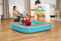 Piscine à balles gonflable Bestway en PVC pour intérieur/extérieur avec 15 balles de jeu et panier de basket pour enfants