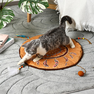 Atacado gato zero mat pet gato jogar jogos mat scratcher multi-função cama estilo boêmio tapete - Product Image 1