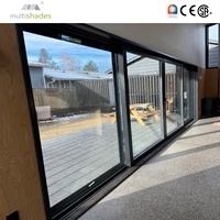 Fenêtre coulissante panoramique en aluminium à double vitrage trempé, isolante thermiquement et résistante aux ouragans NFRC, pour bâtiments résidentiels