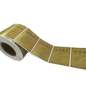 Étiquette de luxe personnalisée en <span class=keywords><strong>feuille</strong></span> d'or avec logo, autocollant en papier pour imprimante auto-adhésive, emballage en flexographie à l'encre de soja de qualité supérieure - Product Image 3