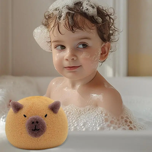 Capybara Cute Cartoon Animal Bath Sponge Ball Baby Shower Scrubber Body Cleaning Brush <b>Loofah</b> Bathroom Accessories Skin Care - Product Image 5