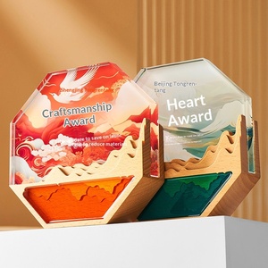 Trofeos de Cristal Artificial de Madera Maciza, Diseño Personalizado y Creativo, Medallas de Vidrio de Alta Gama, Placas Conmemorativas, Premios Corporativos - Product Image 5