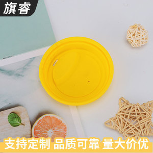 Yellow Silicone Cup Lid Waterproof Washable Round Sealing For Drinkware Accessories - Product Image 4
