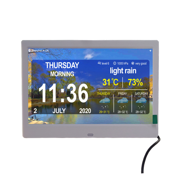 Big Size Android Wifi 10 Inch Digital Wall Clock Big Screen Smart Alarm Clock with 5 Alarm Clock 3 Medicine Reminder