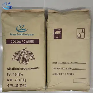 Granos de cacao a granel de Costa de Marfil Manteca de cacao natural en polvo crudo procesado con bolsa de embalaje que contiene masa de cacao