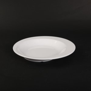 Assiette à pâtes en mélamine A5, blanche, à bord large, ronde, profonde, assiette à dessert occidentale, assiette à salade, assiette de service pour plats froids de restaurant - Product Image 3