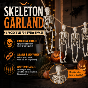 Ornement suspendu en plastique en forme de crâne de squelette pour Halloween, accessoire d'horreur pour la décoration de scène d'enterrement - Product Image 1