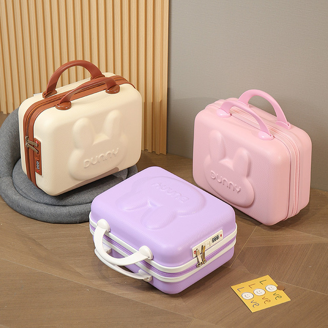 Small Bunny Hard Shell Personalized Case Makeup Organizer Jewelry Bag Boxes Cartoon Lady Vanity Case Travel Case Custom Designs