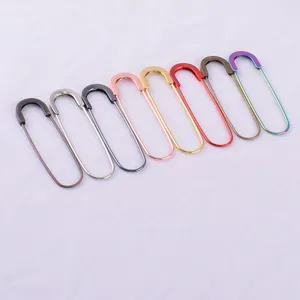 fancy silver color 80mm metal U Shape jewelry brooch safety pin