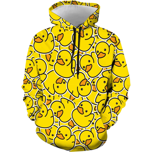 Sudadera con Capucha Personalizada al por Mayor para Hombre y Mujer, Sudadera Amarilla con Diseño de Pato, Manga Larga, 100% Poliéster, Secado Rápido - Product Image 1