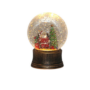 Decoración navideña de resina, bola de cristal para mesa, luz Led, linterna de nieve de Navidad, soporte Usb y música - Product Image 2
