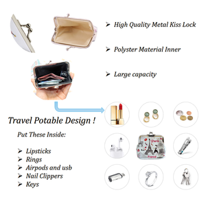 Voyage Design <span class=keywords><strong>Coin</strong></span> Sac Personnaliser Fermoir Femmes Porte-Monnaie Filles Sacs À Main Enfants Boucle Baiser Serrure Porte-Monnaie Pochette - Product Image 3