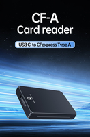 Lecteur de cartes externe 10G noir USB 3.1 TF/SD Type-A vers Type-C 0,3m + Type-C vers Type-C 0,3m