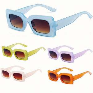 Gafas de Sol Cuadradas de Moda, Color Caramelo, Pequeñas y Rectangulares para Mujer - Product Image 1