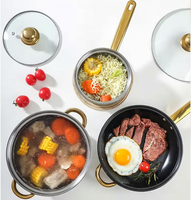 XINGWANG Ensemble de 12 casseroles en acier inoxydable avec bouilloire, batterie de cuisine antiadhésive, ensemble de casseroles à fond plat, marmite à soupe, ensemble de batterie de cuisine en métal