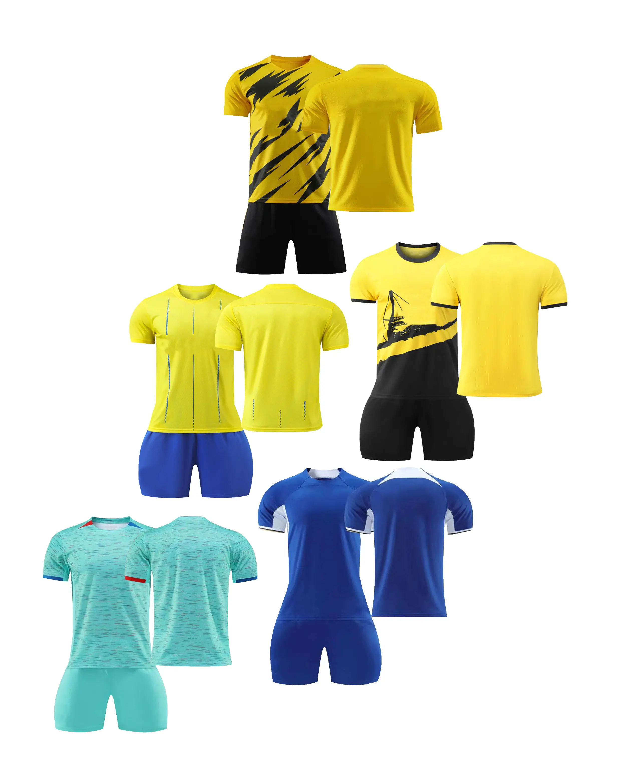 Conjunto de roupas de futebol para homens, camisas esportivas para competição e equipes, roupas de treinamento de manga curta, novidade 24-25