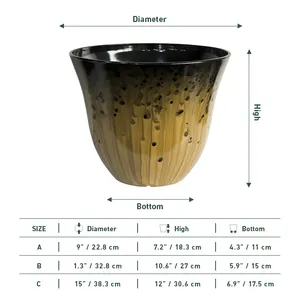 セラミック効果プランター屋外屋内バルコニー花瓶プラスチックプランター植木鉢バルク