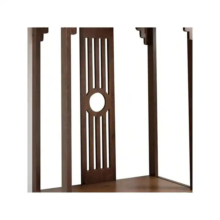 Walnut-Colored Double Layer Entrance Table 102*29*83cm Bamboo Material No Drawer