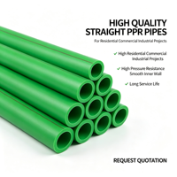 Tuyau de chauffage PPR vert PN20 de 20 mm et 25 mm, tube en polypropylène pour réseau de chauffage central au sol