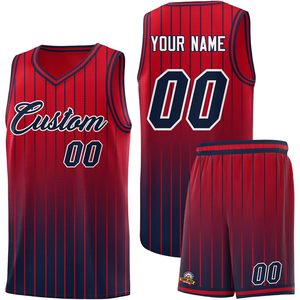 Custom Men's Basketball Jersey Set Personalized Name Number Mesh Sleeveless V-Neck Moisture Wicking Uniforms Adult - Product Image 1
