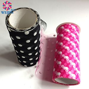 직조 과정 니트 원사 라운드 도트 얇은 명주 그물 롤 원단 원피스 부드러운 100% 폴리 에스테르 나일론 얇은 명주 그물 장식 원피스 발레 스커트 - Product Image 6