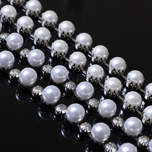 Thời Trang Pha Lê Ưa Thích <span class=keywords><strong>Rhinestone</strong></span> Chuỗi Trims Với Ngọc Trai Pha Lê <span class=keywords><strong>Rhinestone</strong></span> Đá May Trên Chuỗi Cup Cho Túi Xách May Mặc Và Tự Làm Ăn Mặc - Product Image 3