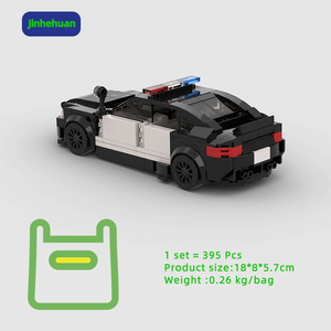 Giá Rẻ Xây Dựng Khối Bộ Màu Trắng Và Màu Đen Cảnh Sát Xây Dựng Khối Cho Cô Gái Đồ Chơi Xây Dựng Khối Bộ Xe - Product Image 2