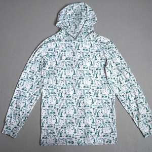 Sudadera con Capucha para Hombre, Verde, con Estampado de Golf, Informal, de Verano, Tejida, Corte Regular - Product Image 3