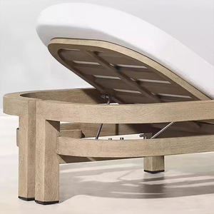 Chaise longue de jardin <span class=keywords><strong>en</strong></span> <span class=keywords><strong>teck</strong></span> Chaises de plage extérieures Chaise de plage <span class=keywords><strong>en</strong></span> bois de <span class=keywords><strong>teck</strong></span> Imperméable La Sala De Estar Patio Villa Sunbed - Product Image 2