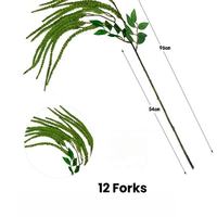 Haute qualité 12 fourchette artificielle vert rouge amarante plante mousse verdissement suspendu Couple larmes mariage décoration de noël