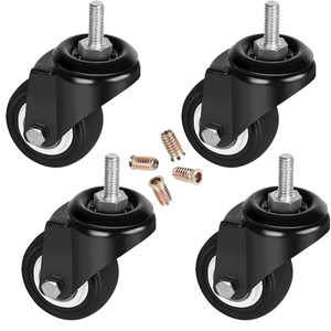 2-Zoll-Hochleistungs-PU-Lenkräder 8 T8 5/16 \ "-18x1 Schrauben durchmesser Industrie rollen muttern Einsatz satz 4 für Möbel ersatz - Product Image 6