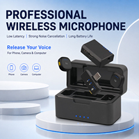 Microphone Lavalier Magnétique Sans Fil Double Canal D07 2.4G Plug and Play avec Réduction du Bruit pour Enregistrement Vidéo sur Téléphone et Appareil Photo