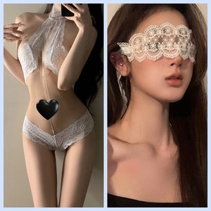 Lencería sexy transfronteriza, nueva, con cuello halter, encaje, pedrería desmontable, fina, ecológica, de una pieza para mujer. - Product Image 2