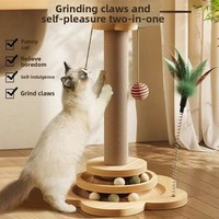 Griffoir vertical pour chat en panneau de densité, résistant à l'usure et anti-déchirure, 46cm/40cm, style mignon, jouet pour garder les chatons occupés
