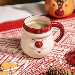 Novedad de Navidad 2026: Taza de Café 3D de Cerámica Personalizable con Diseño de Papá Noel y Muñeco de Nieve, Ideal para Regalo Navideño Infantil o Cesta de Navidad - Product Image 4