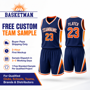 Contoh Seragam Basket Kustom Gratis, Set Jersey Sublimasi, Mockup 2 Jam untuk Klub, Sekolah, Merek, dan Distributor Berkualitas - Product Image 1