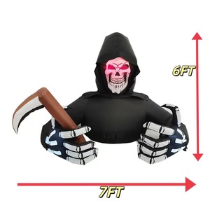 Inflatable logo Spooky Skeleton <strong>Light</strong> <strong>up</strong> Figure Halloween Decorative <strong>Ornament</strong> for Yard and Event Venue Decor - Product Image 3