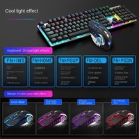 Combo clavier et souris de jeu filaire AULA T400 RGB, axe cyan, mécanique, étanche, métal, USB, ergonomique, 1600 DPI pour ordinateur portable/ordinateur de bureau