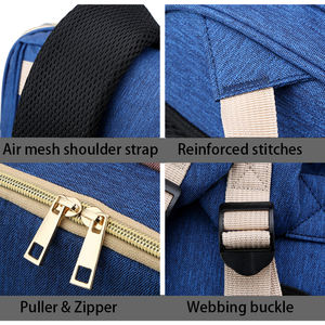 Mochila de nailon de diseñador, bolso de mano para pañales con bolsa aislada, bolso cambiador de lunares multifunción de gran capacidad para mamás - Product Image 3