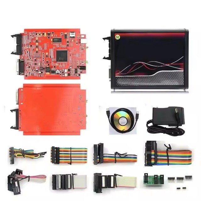 Red V2.25 & V7.020 PCB ECU Programmer Tool Unlimited OBD2 Tuning Tool With ECU Dedicated Read/Write Cable Toolbox