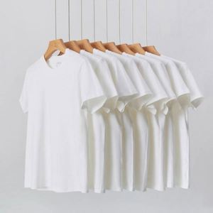 High Quality Cotton Plain Blank Crewneck Embroidered Logo 200g 220g 240g T Shirt Heavy Cotton Men Tshirt - Product Image 3