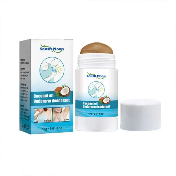 South Moon Großhandel Eigenmarke Kokosnussöl Unterarm-Deodorant-Roller für nachhaltige Geruchskontrolle Körper-Deodorant-Creme