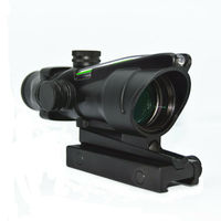 Optik Sight avcılık yeşil nokta kompakt taktik optik sight dağı ile ACOG 4X32 kapsamı kırmızı fiber ile