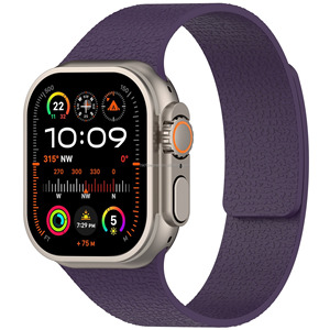 Bracelet de montre intelligente en silicone souple à motif litchi pour femmes et hommes, magnétique et respirant, taille 22 mm pour Apple Watch - Product Image 5