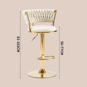 Luxury Stainless Steel Adjustable Height <strong>Velvet</strong> Counter <strong>Chair</strong>, Restaurant, Hotel, <strong>Cocktail</strong> Party, Modern Design Rotating <strong>Chair</strong> - Product Image 4