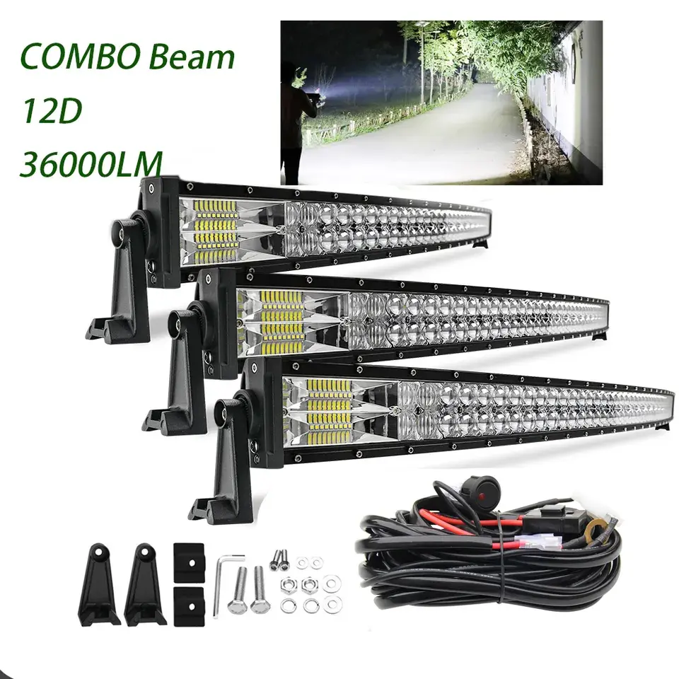 Barre luminose a LED BKE Off Road ad alta potenza ATV UTV Truck LED Bar 6D Spot Combo Beam barre luminose a LED per auto a doppia fila