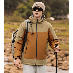 Cómoda chaqueta con capucha resistente al desgaste con cordón para <span class=keywords><strong>hombre</strong></span>, chaqueta de Montañismo impermeable a prueba de viento, logotipo personalizado - Product Image 1