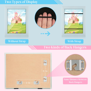 Kids A4 Picture <b>Frames</b> Brown Wood Front Opening Tempered Glass 4x6 Horizontal Vertical Formats A4 Photos Iron Fronted - Product Image 3