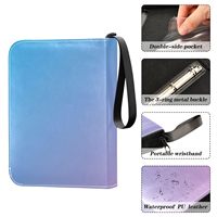 Reliure à anneaux MIO Zip 3 pour enfants, dégradé violet et bleu, rangement pour cartes à collectionner avec pochettes, reliure pour collection de cartes d'intérieur